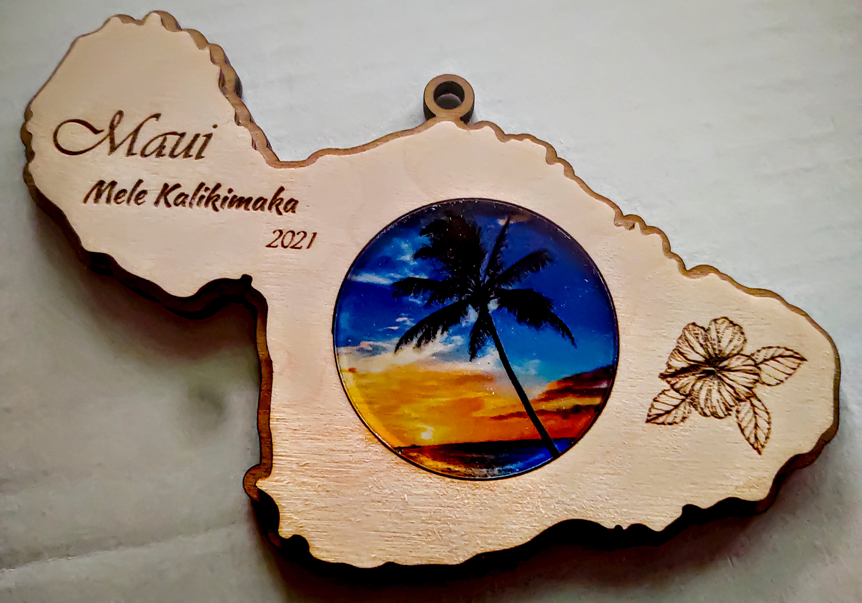 maui island ornament last sunset